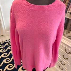 J. Crew Factory Bold Pink Crew Neck Sweater